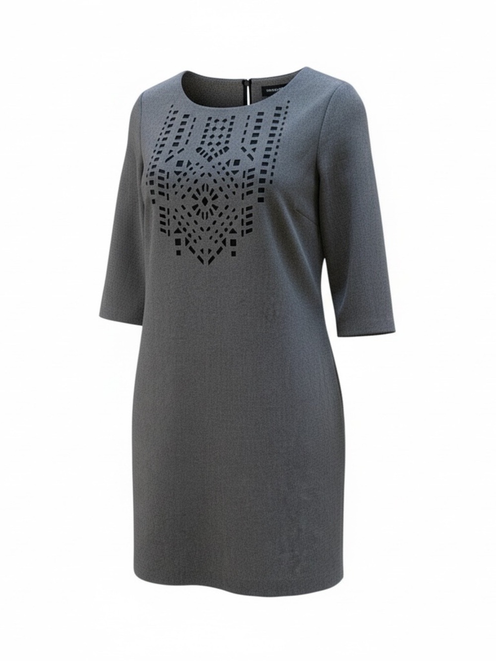 BANANA REPUBLIC gray 3/4 sleeve dress with laser cut chest design sz 12 - NWT!